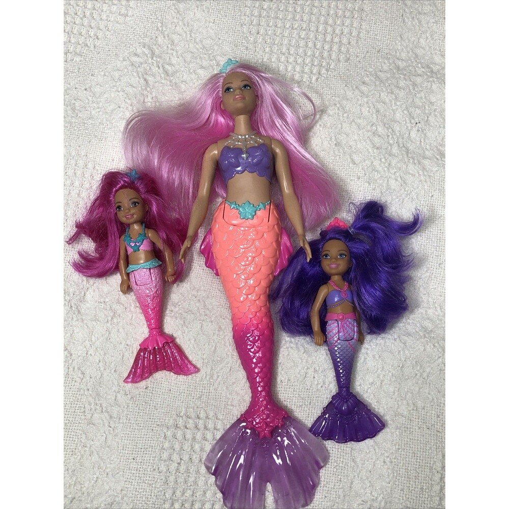 Barbie Dreamtopia Mermaid Tail Doll Lot 1 Barbie and 2 Chelsea Mermaid Dolls - Picture 5 of 12